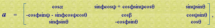 matrix a in terms of 5 angles